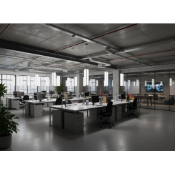 LED vertical pendant light "N110-3000" 240W 360° 6500K gray housing LEDUA