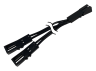 Connector splitter female + two female 40mm black LEDUA