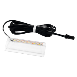 LED plastic clip for glass shelf lighting 6 cm 5V/DC neutral white light, black wire LEDUA