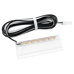 LED plastic clip for glass shelf lighting 6 cm 5V/DC neutral white light, white wire LEDUA
