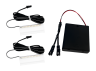 Set of plastic LED clips for glass shelf lighting 2pcs, AAx4 pcs (without batteries) 4500K, black wire LEDUA