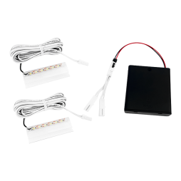 Set of LED plastic clips for lighting glass shelves 2pcs, AAx4 pcs (without batteries) 4500K, white wire LEDUA