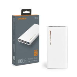 Power bank 10000mAh VIDEX VPB-310 22.5W White