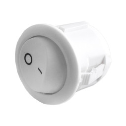 Switch KCD1-101-5;on-off 2pin round white LEDUA