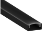 Aluminum profile for LED strip AL-77 2 meters black profile, black diffuser surface mounted LEDUA