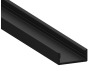 Aluminum profile for LED strip AL-77 2 meters black profile, black diffuser surface mounted LEDUA