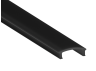 Aluminum profile for LED strip AL-77 2 meters black profile, black diffuser surface mounted LEDUA