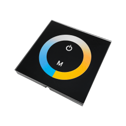 Controller with terminals W+WW 2-channel, black 8A 12-24V Touch panel 2 buttons #180