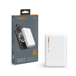 Power bank with wireless charging 10000mAh VIDEX VPB-331 PD20W White