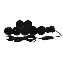 Makeup mirror lighting LED recessed 220V 8pcs E27 manual switch, black color LEDUA