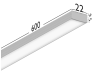 LED linear surface-mounted lamp "N15-600" 220V 9,6W 3500k white body LEDUA