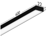 LED linear surface-mounted lamp "N15-600" 220V 9,6W 6500k black housing LEDUA