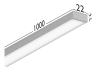 LED linear surface-mounted lamp "N15-1000" 220V 16W 6500k LEDUA