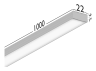 LED linear surface-mounted lamp "N15-1000" 220V 16W 3500k white housing LEDUA