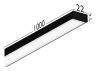 LED linear surface-mounted lamp "N15-1000" 220V 16W 3500k black body LEDUA