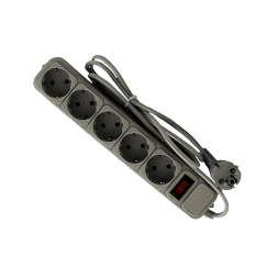 Extension cord with grounding + button 3m 5 sockets + network filter LMK059 Lemanso