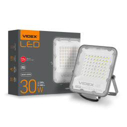 LED floodlight F2 30W 5000K 12-48V gray (VL-F2-305G-12V) PREMIUM VIDEX