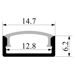 Aluminum profile for LED strip AL-81 2 meters white overhead LEDUA