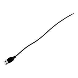 USB A male 2 pin (black) extension cable 300mm