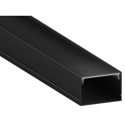 Aluminum profile for LED strip AL-99 2 meters black surface-mounted black diffuser LEDUA