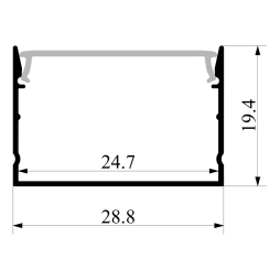 Aluminum profile for LED strip AL-99 2 meters black surface-mounted black diffuser LEDUA