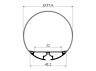 Aluminum profile for LED strip AL-30-1 2 meters anodized suspended round LEDUA