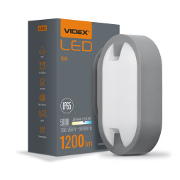 LED lamp IP65 oval VIDEX 15W 5000K gray