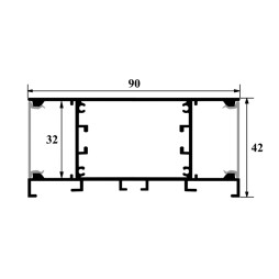 Aluminum profile for LED strip AL-39 2 meters white hanging/surface mounted LEDUA