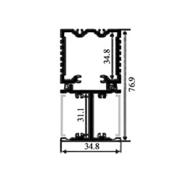 Aluminum profile for LED strip AL-18 2 meters anodized surface LEDUA