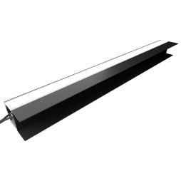 LED lamp for furniture shelves "N38-800" 800mm 12V 10.4W 6000K white light black body black wire 2m LEDUA