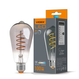 LED lamp VIDEX Filament ST64FGD 4W E27 2100K dimmable graphite
