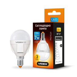 LED lamp VIDEX PREMIUM G45 7W E14 3000K