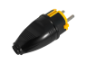 Plug straight + yellow retainer with grounding black LMA3325 Lemanso