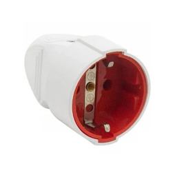 Socket straight with grounding white LMA3321 Lemanso