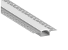 Aluminum profile for LED strip for plasterboard AL-21 1 meter anodized under plaster LEDUA