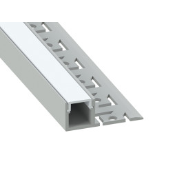 Aluminum profile for LED strip for plasterboard AL-21-3 1 meter anodized under plaster side LEDUA