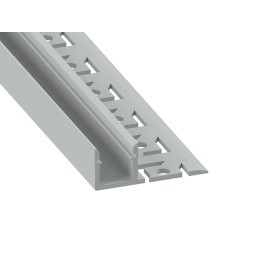 Aluminum profile for LED strip for plasterboard AL-21-3 1 meter anodized under plaster side LEDUA