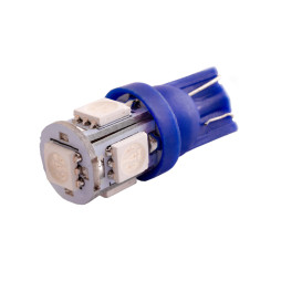 LED car lamp T10-5050-5smd blue 12V LEDUA