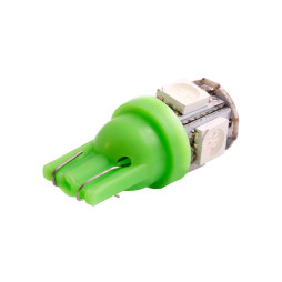 LED car lamp T10-5050-5smd green 12V LEDUA