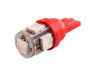 LED car lamp T10-5050-5smd red 12V LEDUA