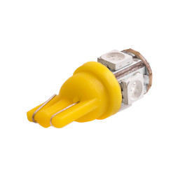 LED car lamp T10-5050-5smd yellow 12V LEDUA