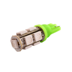 LED car lamp T10-5050-9smd green 12V LEDUA