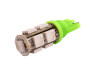 LED car lamp T10-5050-9smd green 12V LEDUA