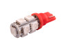 LED car lamp T10-5050-9smd red 12V LEDUA