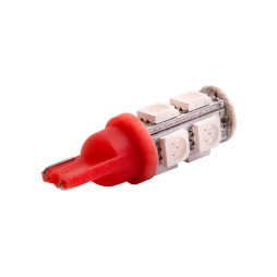 LED car lamp T10-5050-9smd red 12V LEDUA