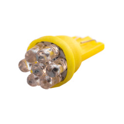 LED car bulb T10-7pc-round LED yellow 12V LEDUA