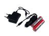 Headlamp rechargeable, charger 220V, cigarette lighter 2188-T6, microUSB power supply, 2*18650, zoom