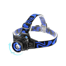 Headlamp W001-XPE, 220V/12V, built-in battery, zoom, Box POLICE