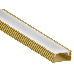 Aluminum profile for LED strip AL-02-4 2 meters gold surface-mounted LEDUA