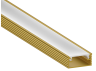 Aluminum profile for LED strip AL-02-4 2 meters gold surface-mounted LEDUA